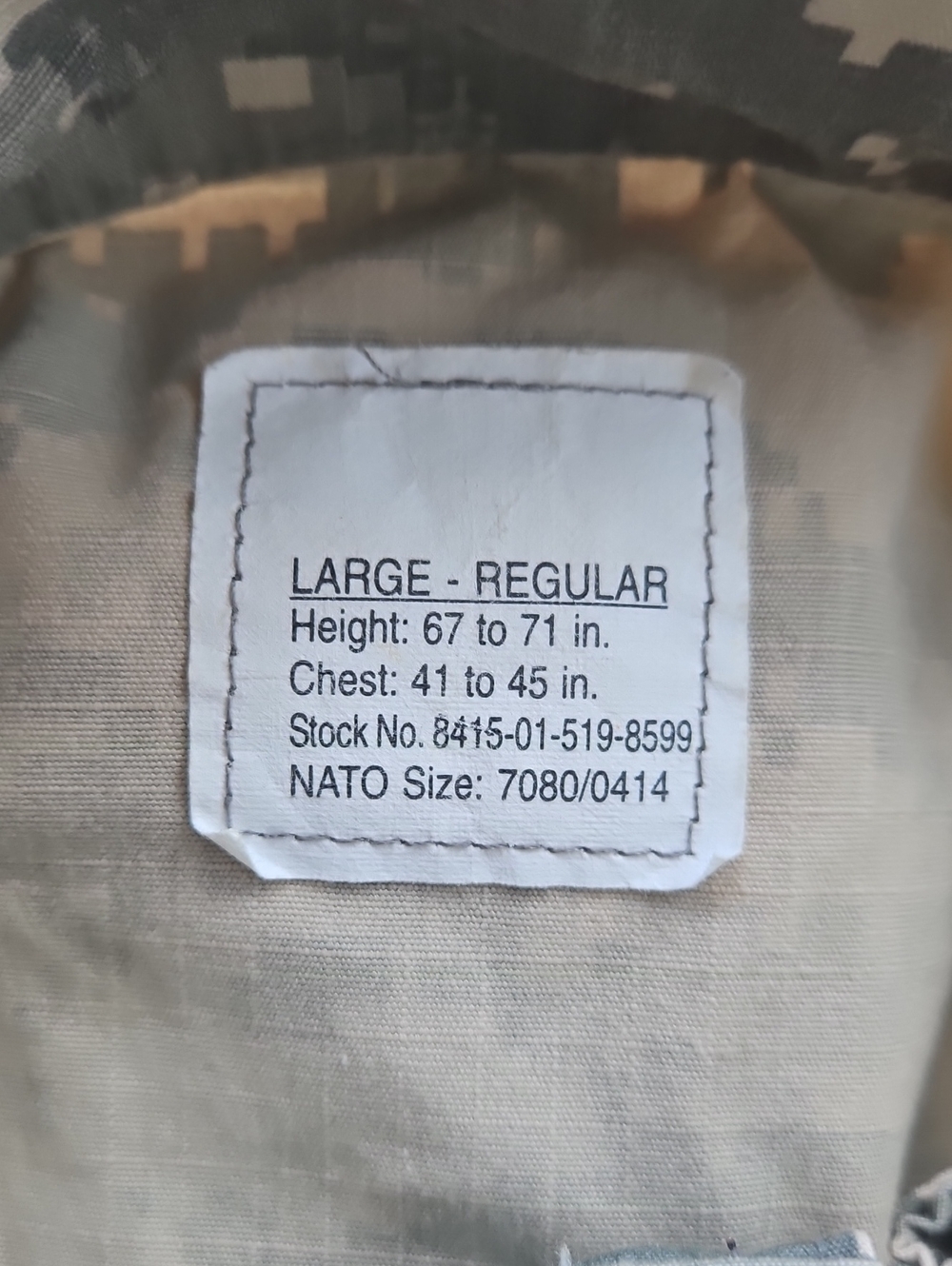Men's Military-Style Digital Camo Field Jacket - Gray/Tan - Picture 3 of 4